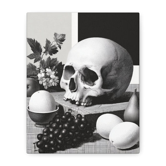 Canvas Print - Gothic Food and Skull Painting, Spooky and Goth Vibes