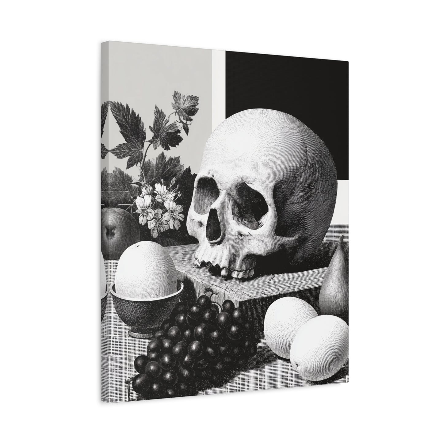 Canvas Print - Gothic Food and Skull Painting, Spooky and Goth Vibes