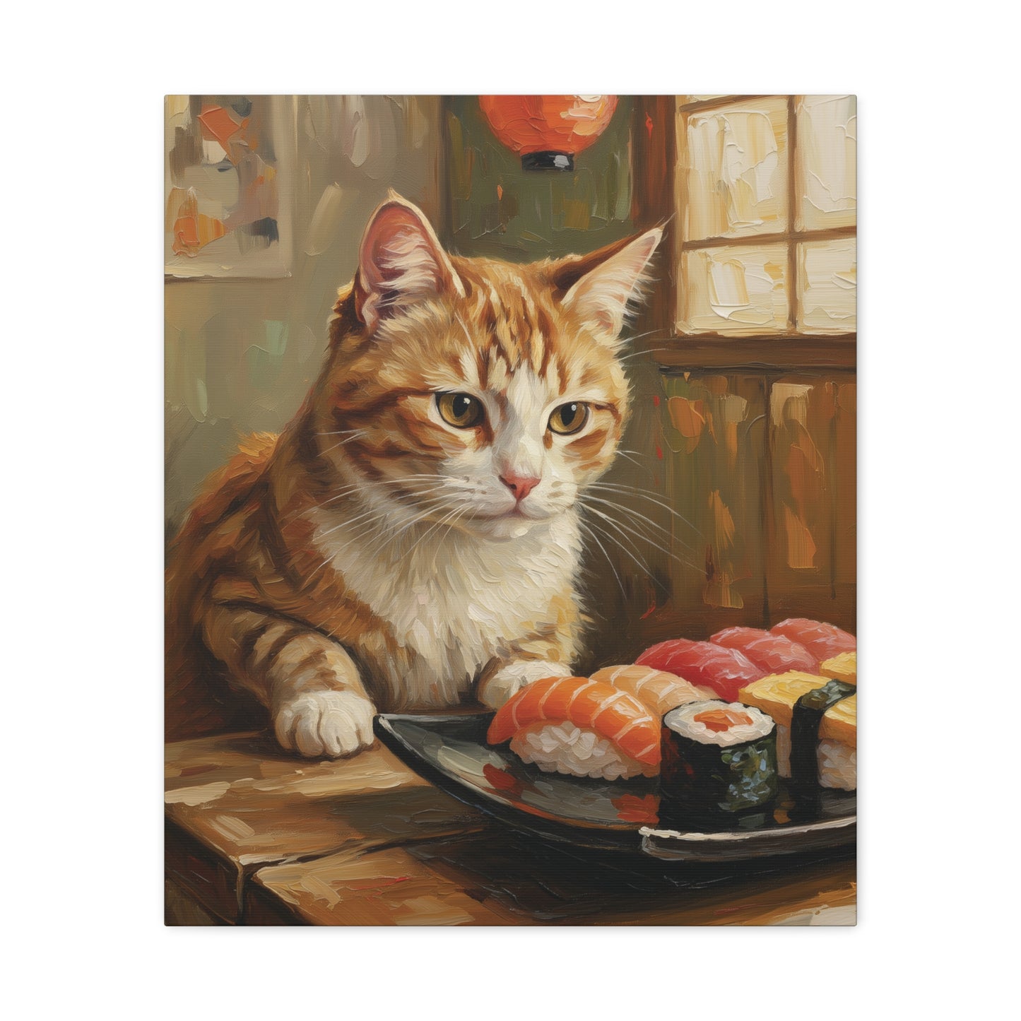 Canvas Art - Sushi Cat on canvas