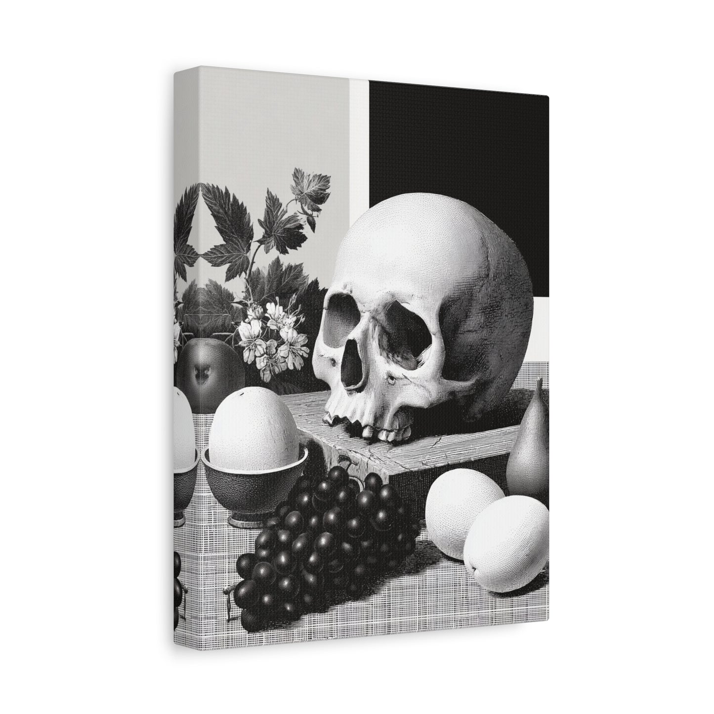 Canvas Print - Gothic Food and Skull Painting, Spooky and Goth Vibes