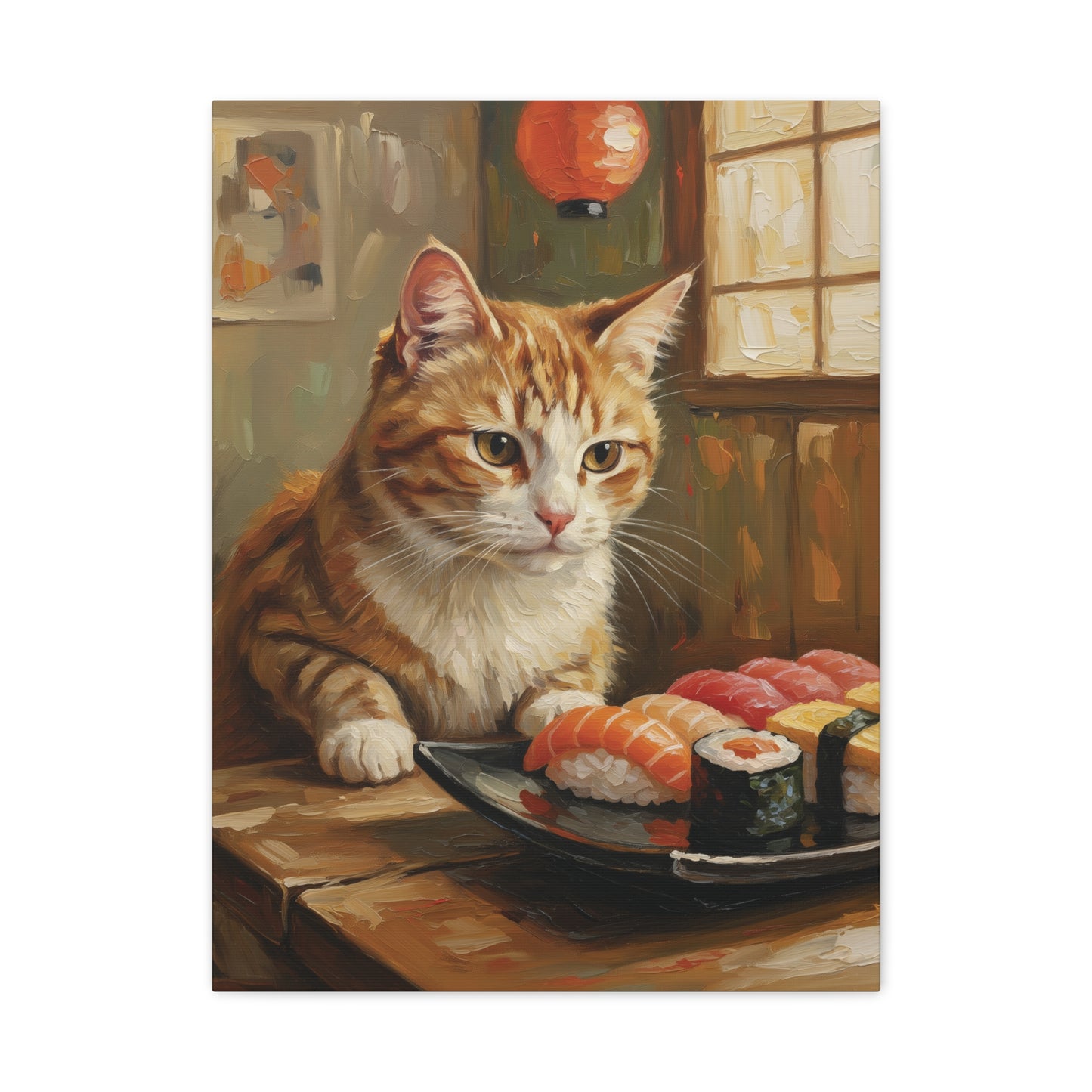Canvas Art - Sushi Cat on canvas