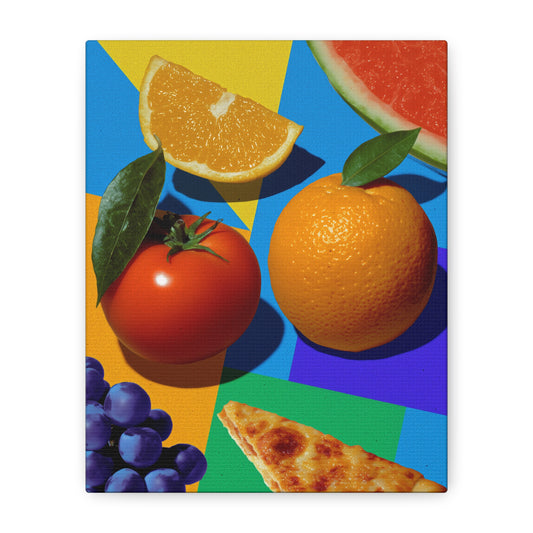 Colorful Fruit Canvas Art for Kitchen Decor, Vibrant Wall Art, Contemporary Home Decor, Fun Art Print, Foodie Gift