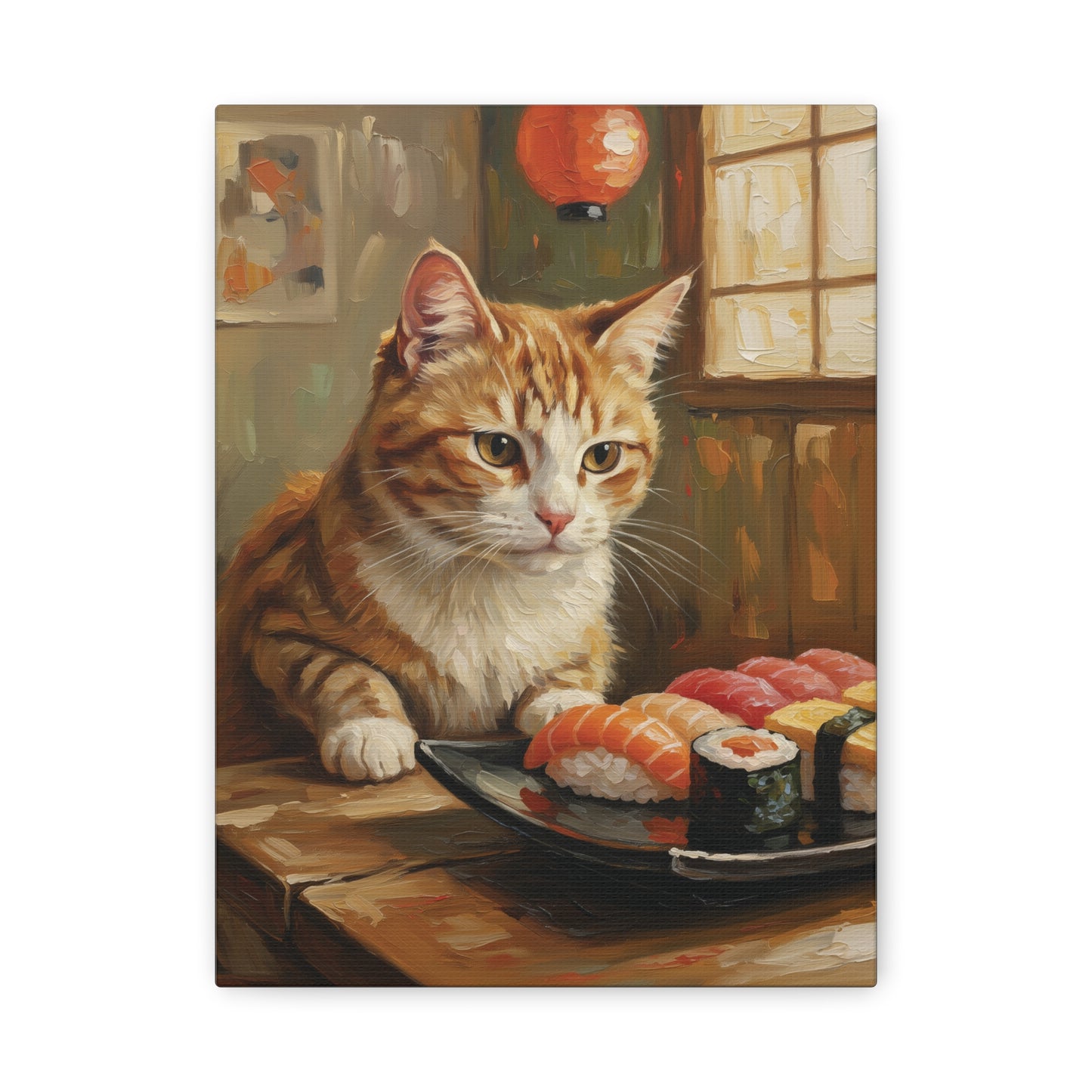 Canvas Art - Sushi Cat on canvas