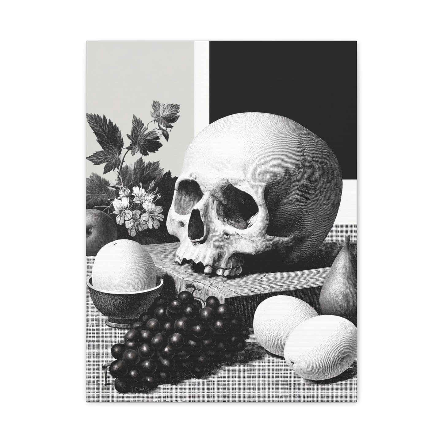 Canvas Print - Gothic Food and Skull Painting, Spooky and Goth Vibes