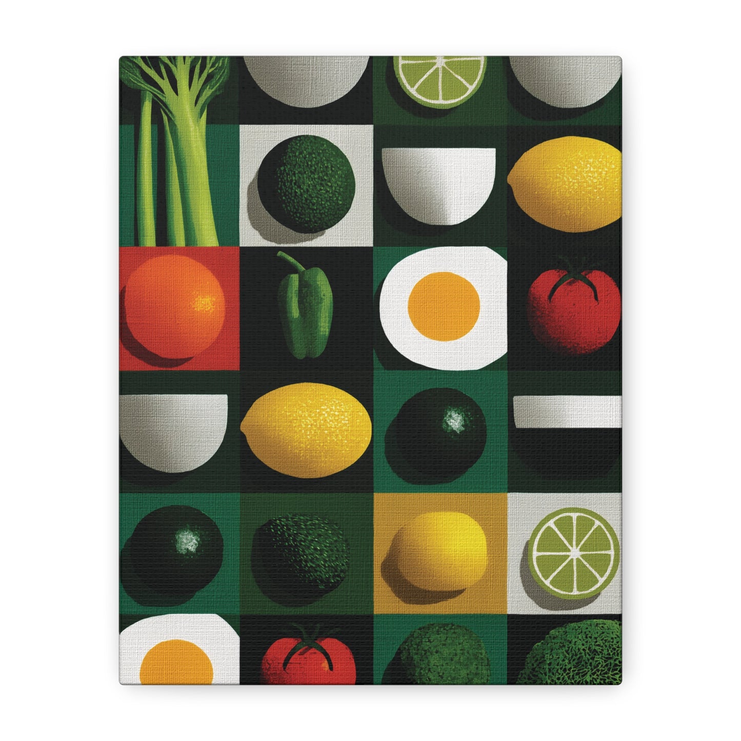 Canvas Wall Art - Abstract Geometric Foodie Art