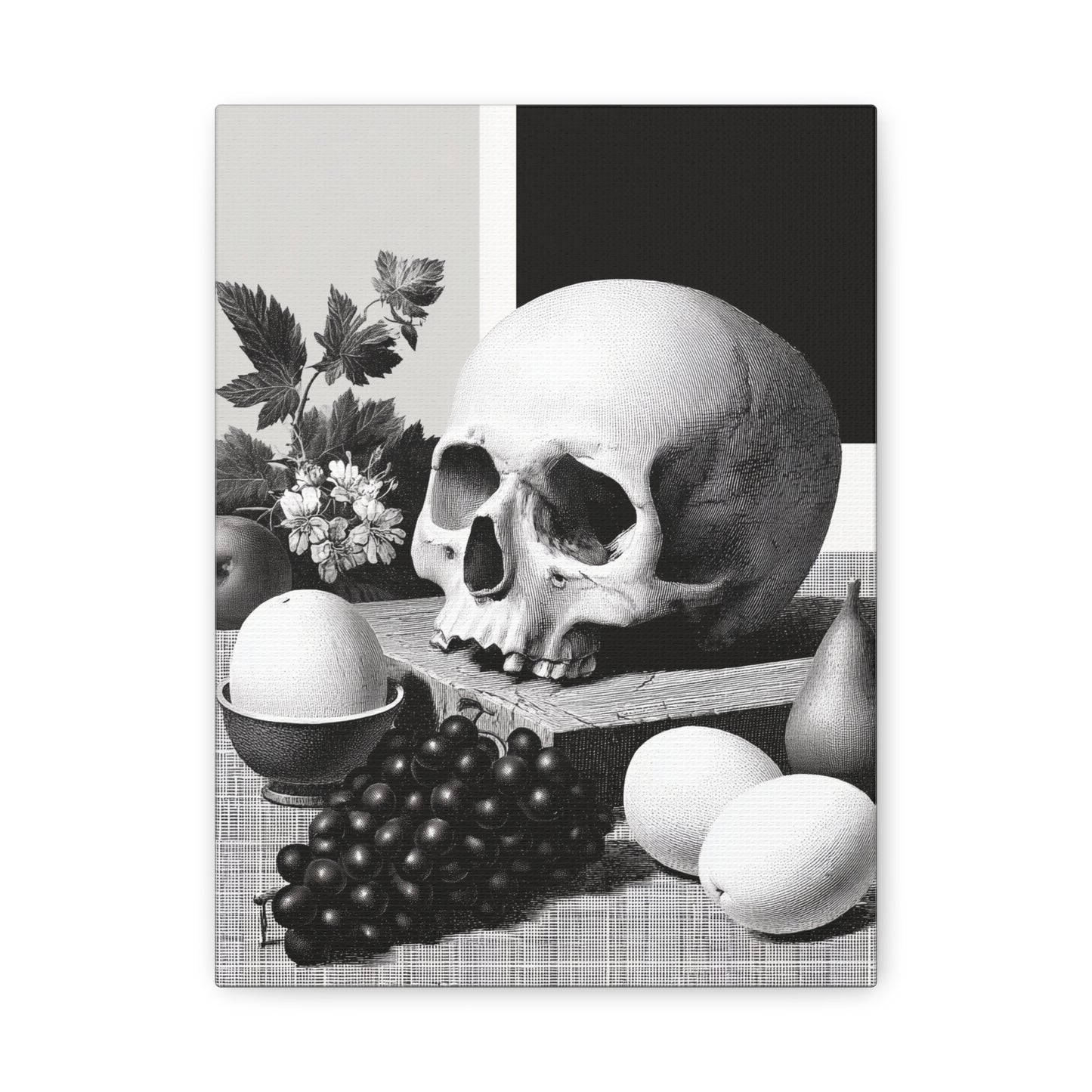 Canvas Print - Gothic Food and Skull Painting, Spooky and Goth Vibes