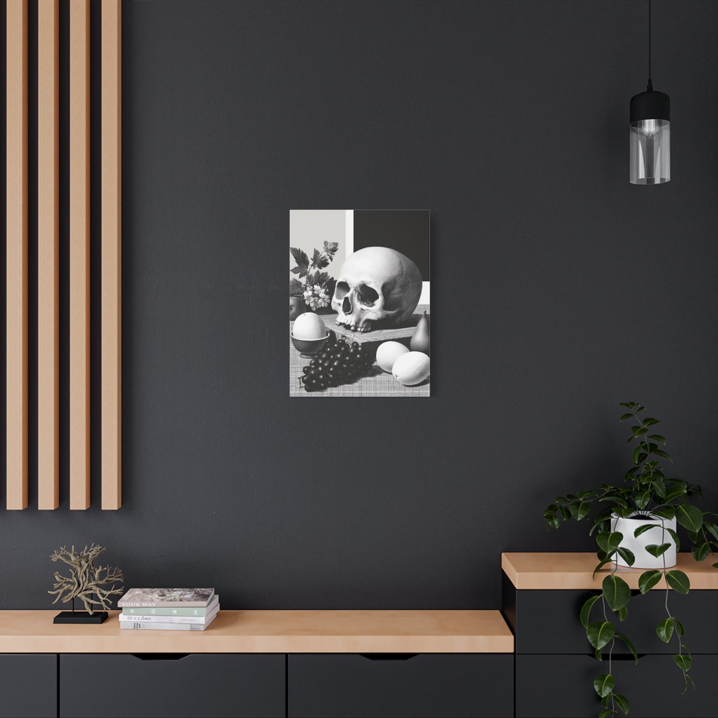 Canvas Print - Gothic Food and Skull Painting, Spooky and Goth Vibes