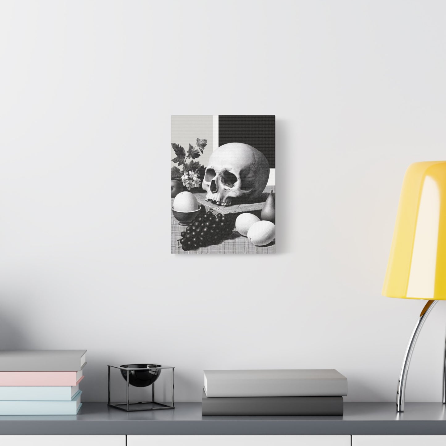 Canvas Print - Gothic Food and Skull Painting, Spooky and Goth Vibes