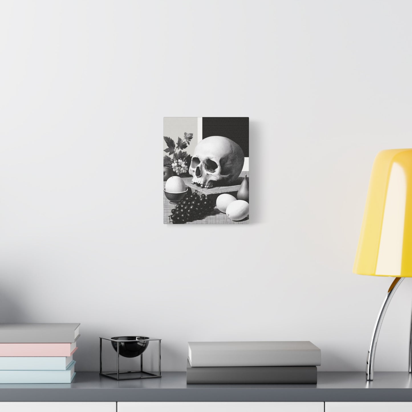Canvas Print - Gothic Food and Skull Painting, Spooky and Goth Vibes