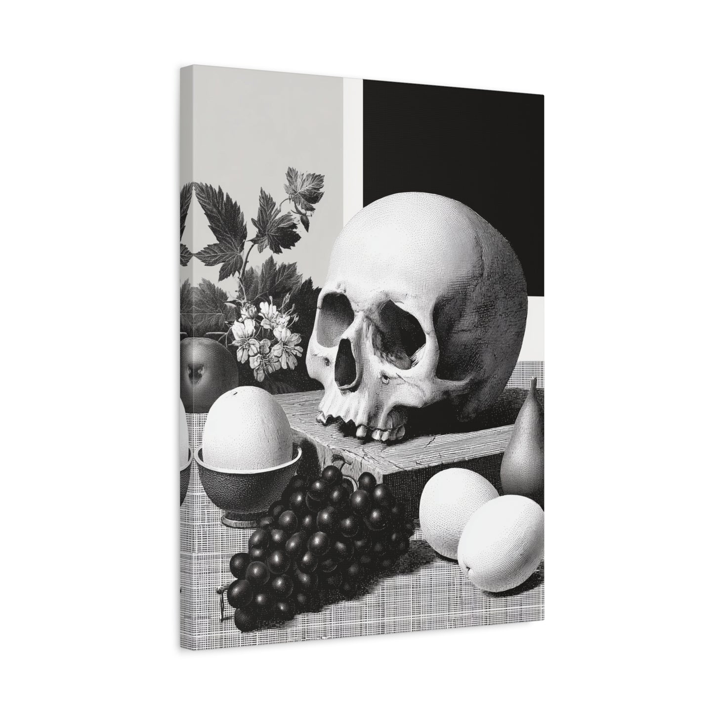 Canvas Print - Gothic Food and Skull Painting, Spooky and Goth Vibes