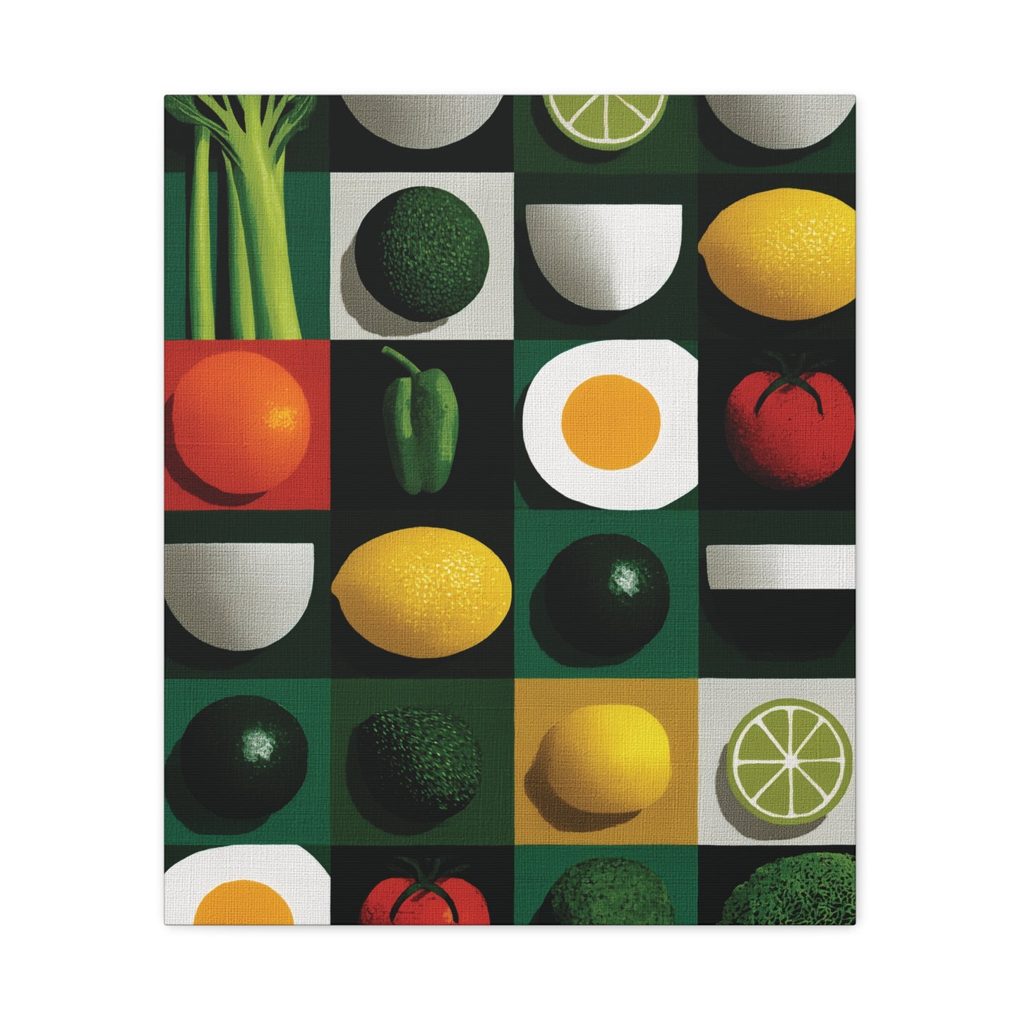 Canvas Wall Art - Abstract Geometric Foodie Art